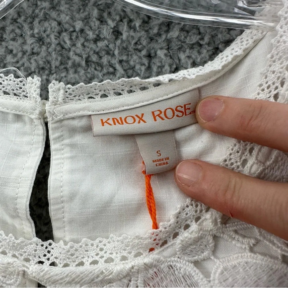 NWT Knox Rose Sleeveless Tank Dress White Crochet Cotton Blend Shift Women Small - Picture 7 of 10